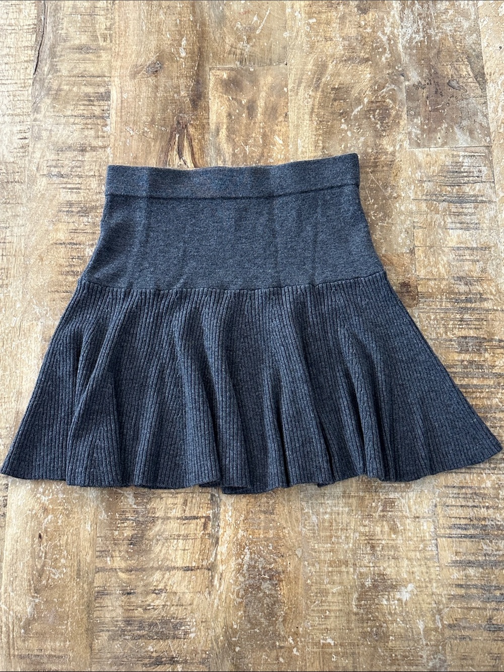 Joie Women's Charcoal Wool Blend Knit Flared Mini Skirt